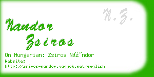 nandor zsiros business card